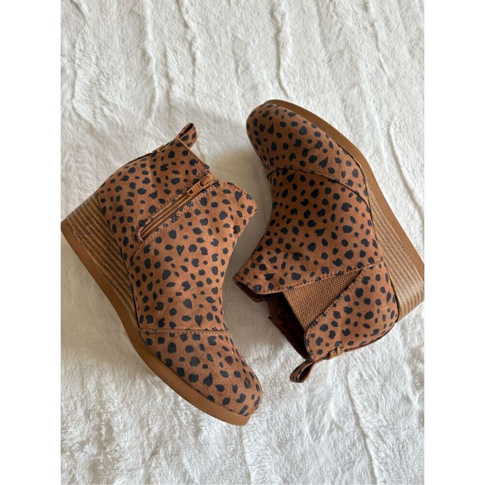 TOMS Kelsey Girls Toddler Youth Boot 3 M US Little Kid Cheetah